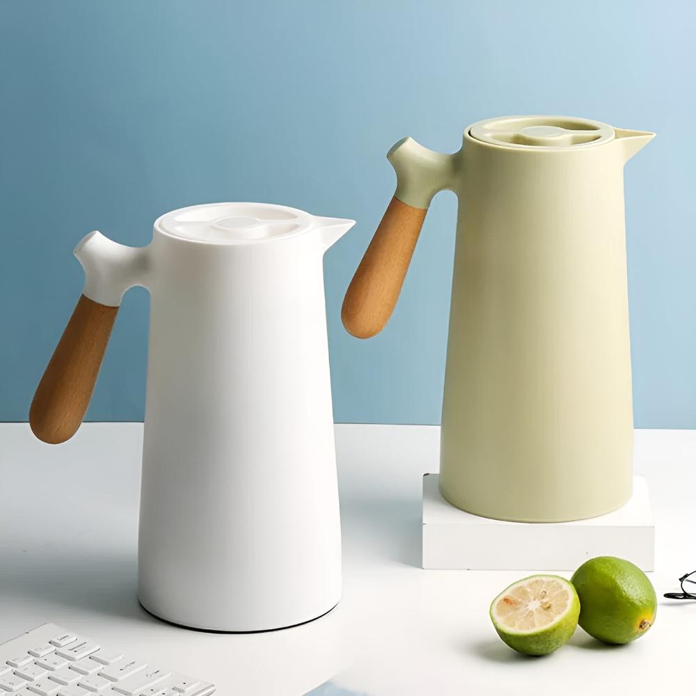Beverage Server With Insulated Carafe And Wood Handle | Temsk