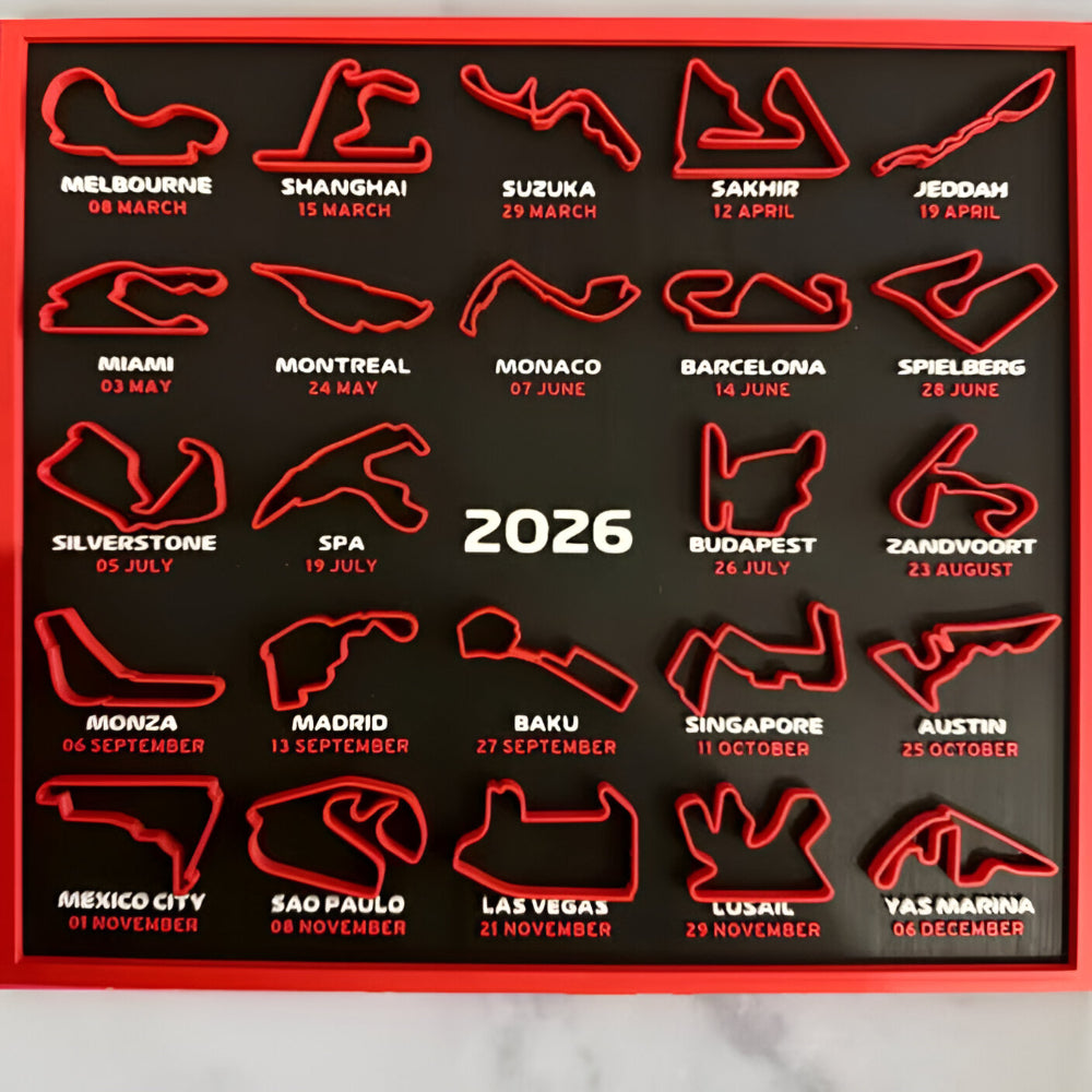 2026 Racing Track Calendar For Wall Decor And Desk Display | Temsk
