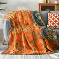 Floral Reversible Cotton Gauze Throw For Sofa And Bed Cover | Temsk