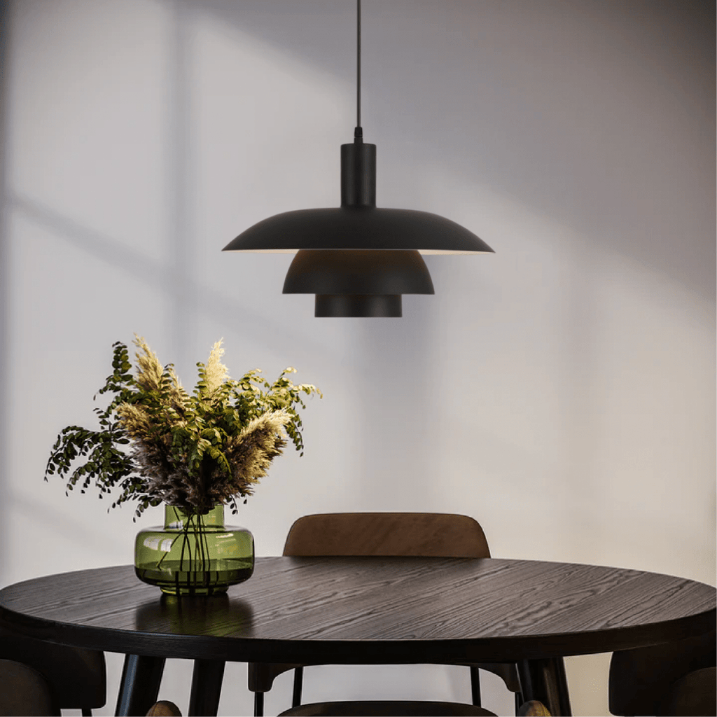 Modern Tiered Metal Shade Pendant Light, 12 Inch Diameter | Temsk