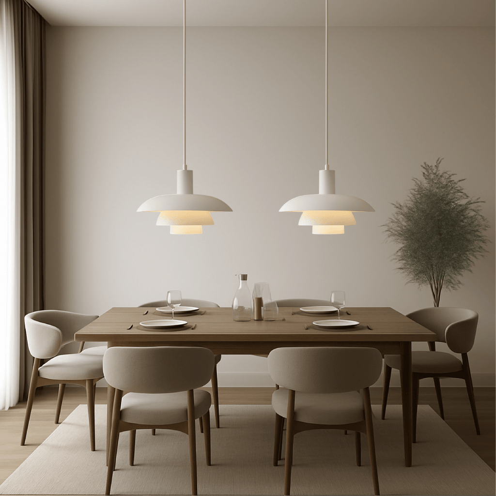 Modern Tiered Metal Shade Pendant Light, 12 Inch Diameter | Temsk