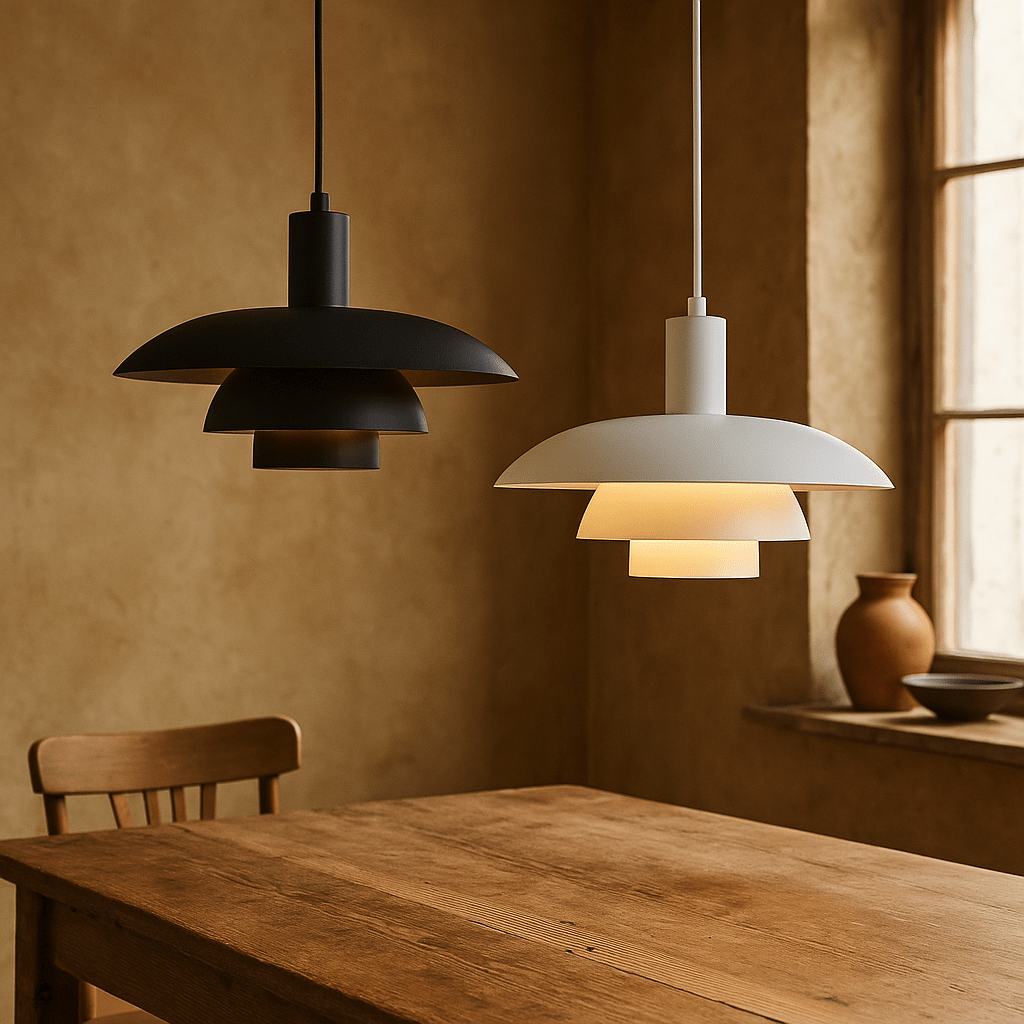 Modern Tiered Metal Shade Pendant Light, 12 Inch Diameter | Temsk