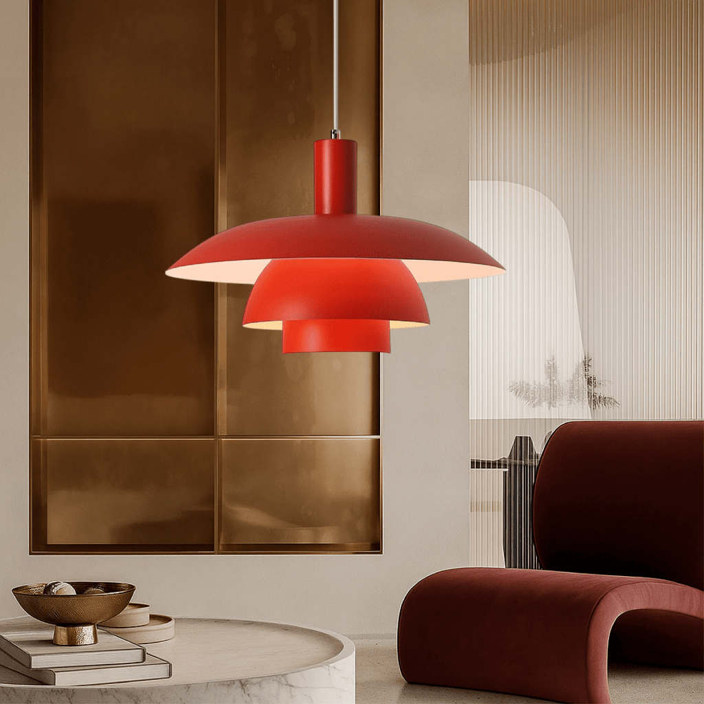 Modern Tiered Metal Shade Pendant Light, 12 Inch Diameter | Temsk