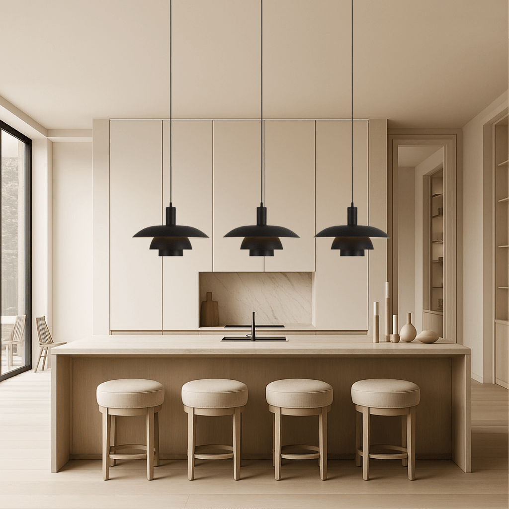Modern Tiered Metal Shade Pendant Light, 12 Inch Diameter | Temsk