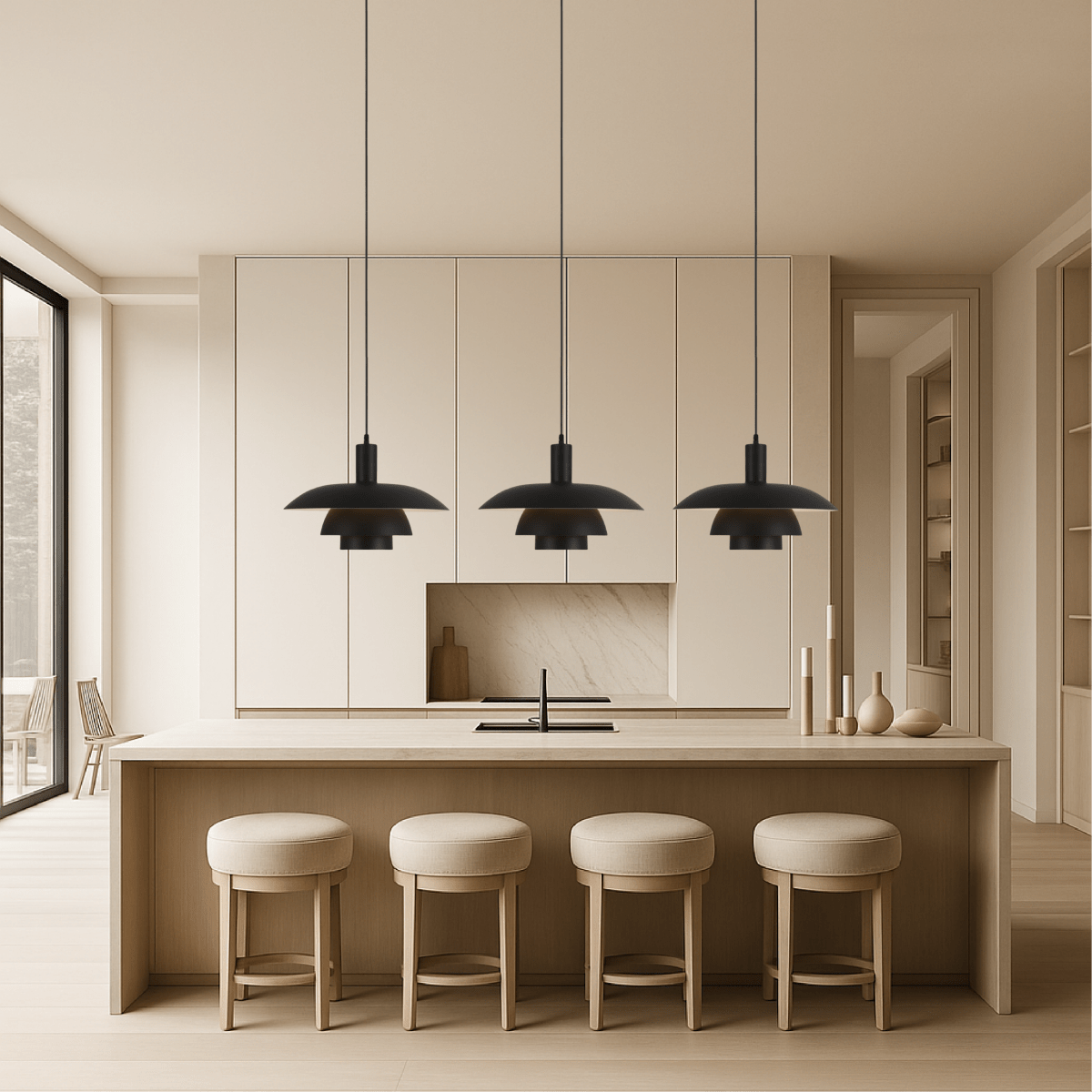 Modern Tiered Metal Shade Pendant Light, 12 Inch Diameter | Temsk
