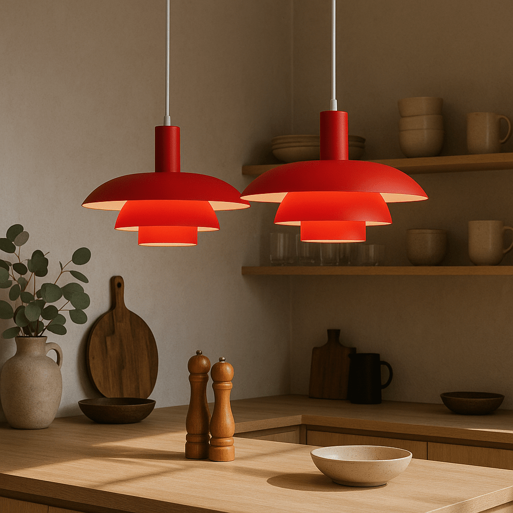 Modern Tiered Metal Shade Pendant Light, 12 Inch Diameter | Temsk