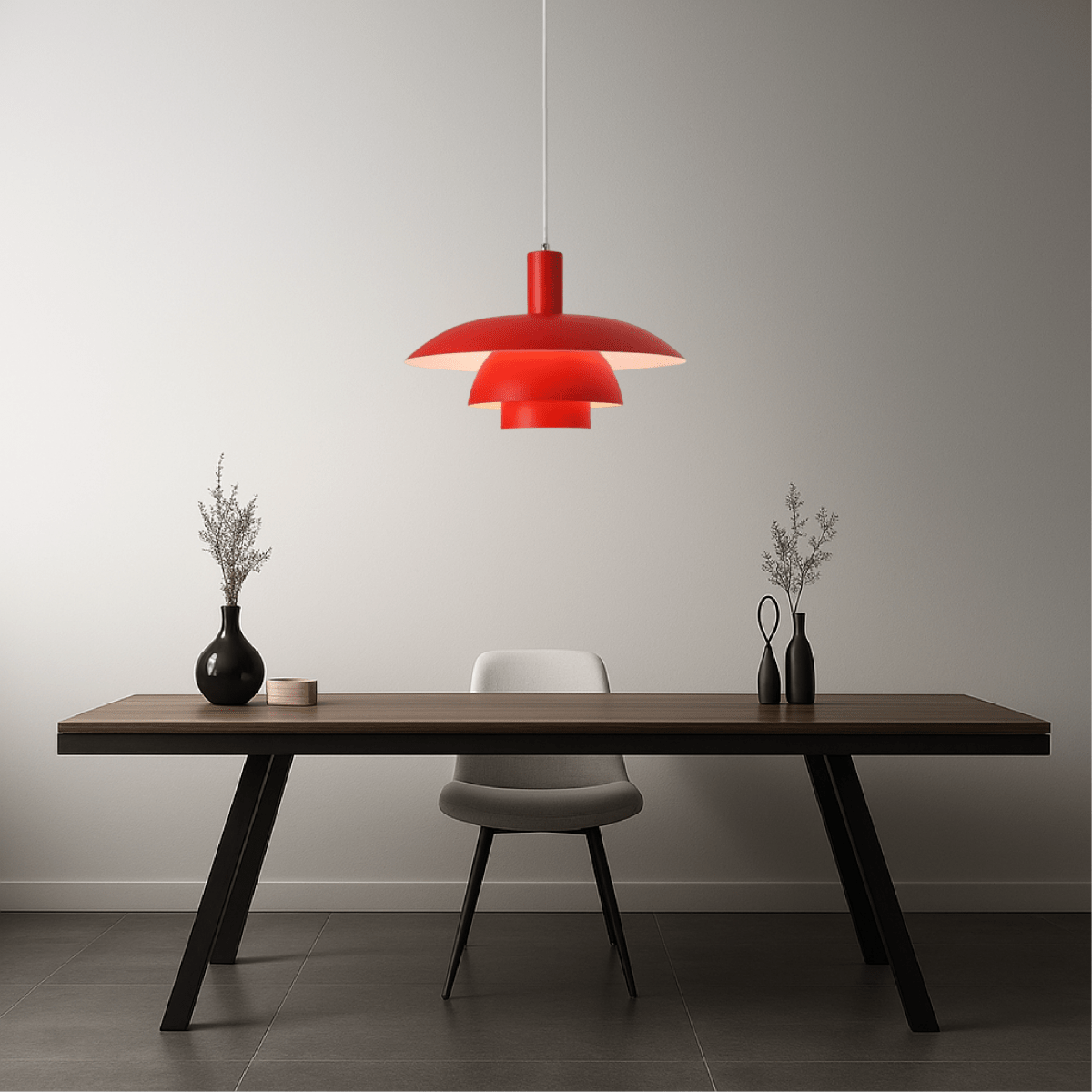 Modern Tiered Metal Shade Pendant Light, 12 Inch Diameter | Temsk