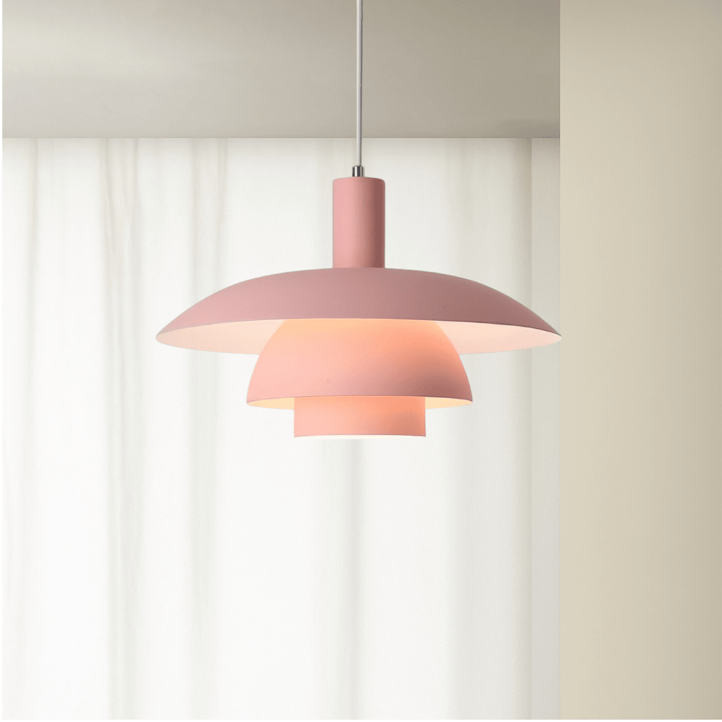 Modern Tiered Metal Shade Pendant Light, 12 Inch Diameter | Temsk