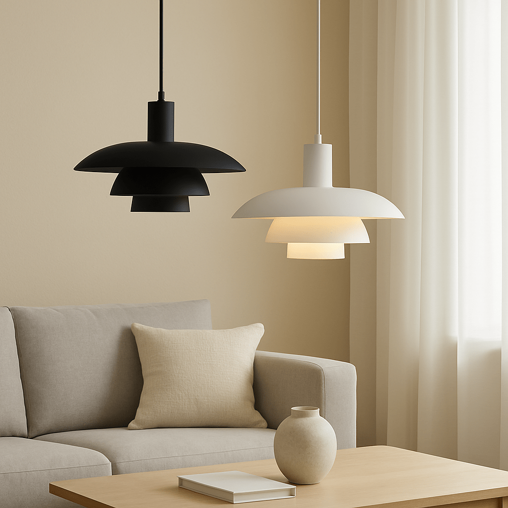 Modern Tiered Metal Shade Pendant Light, 12 Inch Diameter | Temsk