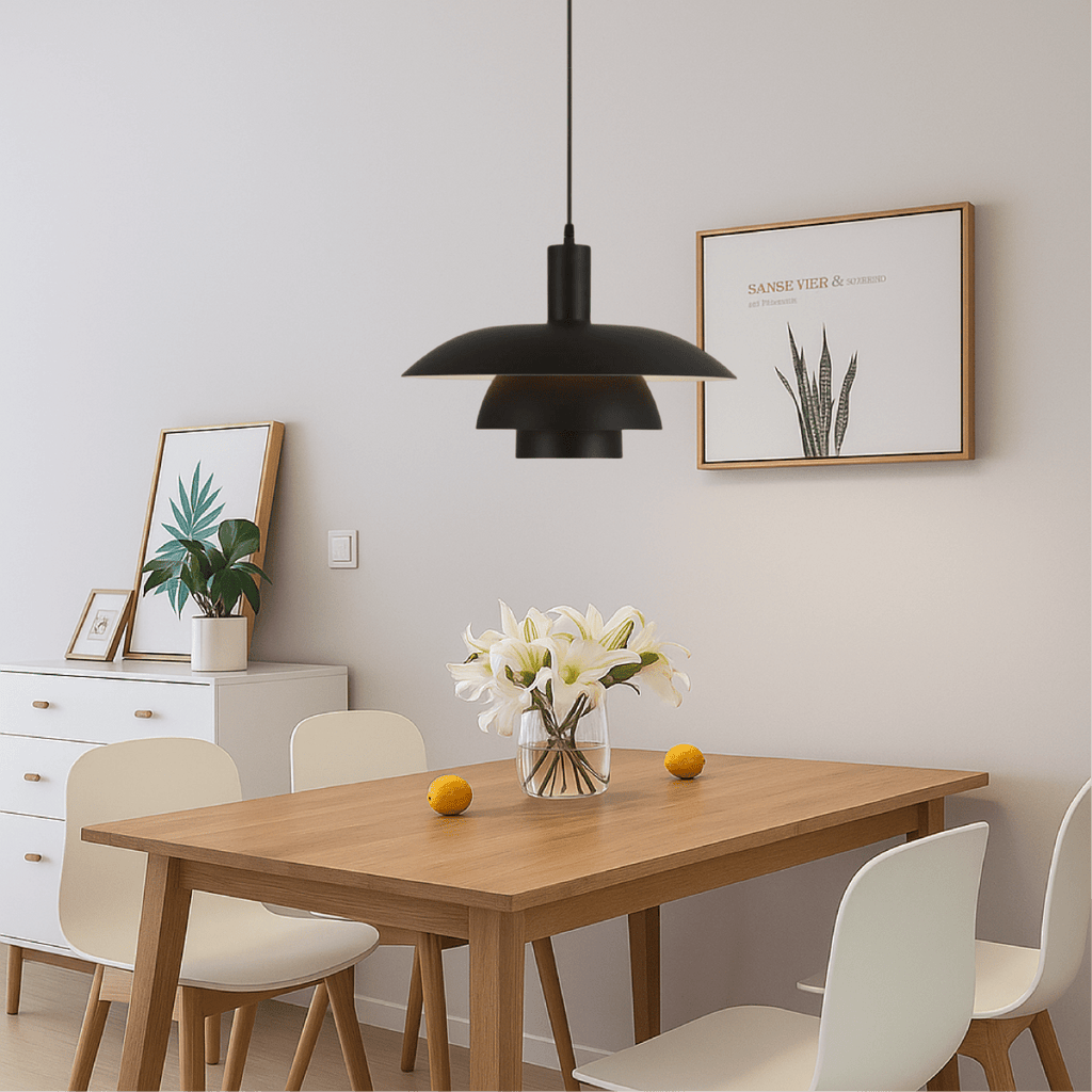 Modern Tiered Metal Shade Pendant Light, 12 Inch Diameter | Temsk