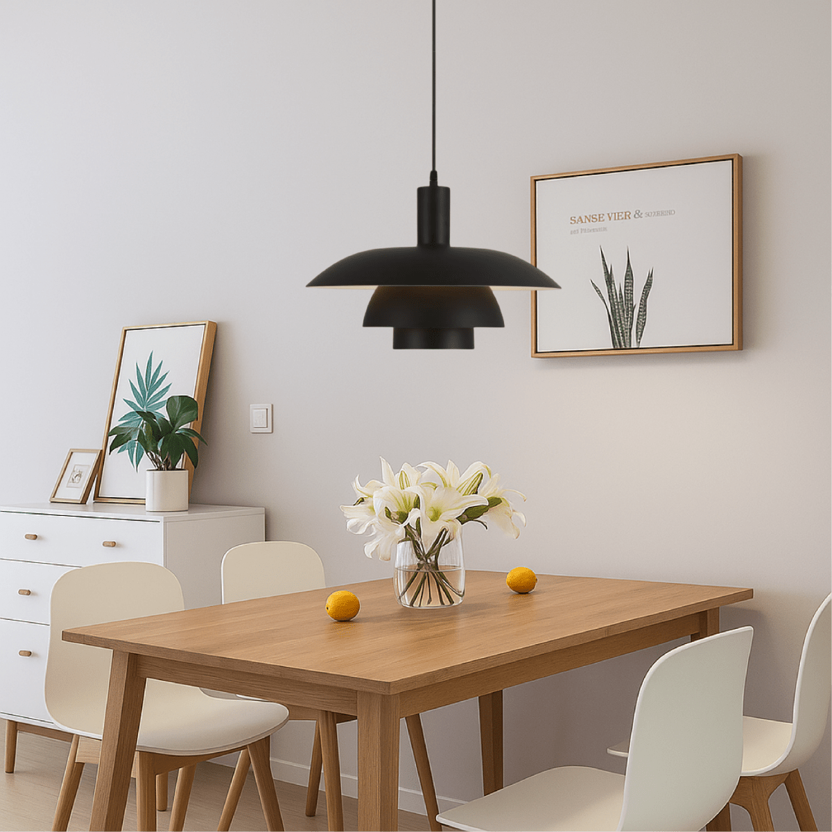 Modern Tiered Metal Shade Pendant Light, 12 Inch Diameter | Temsk