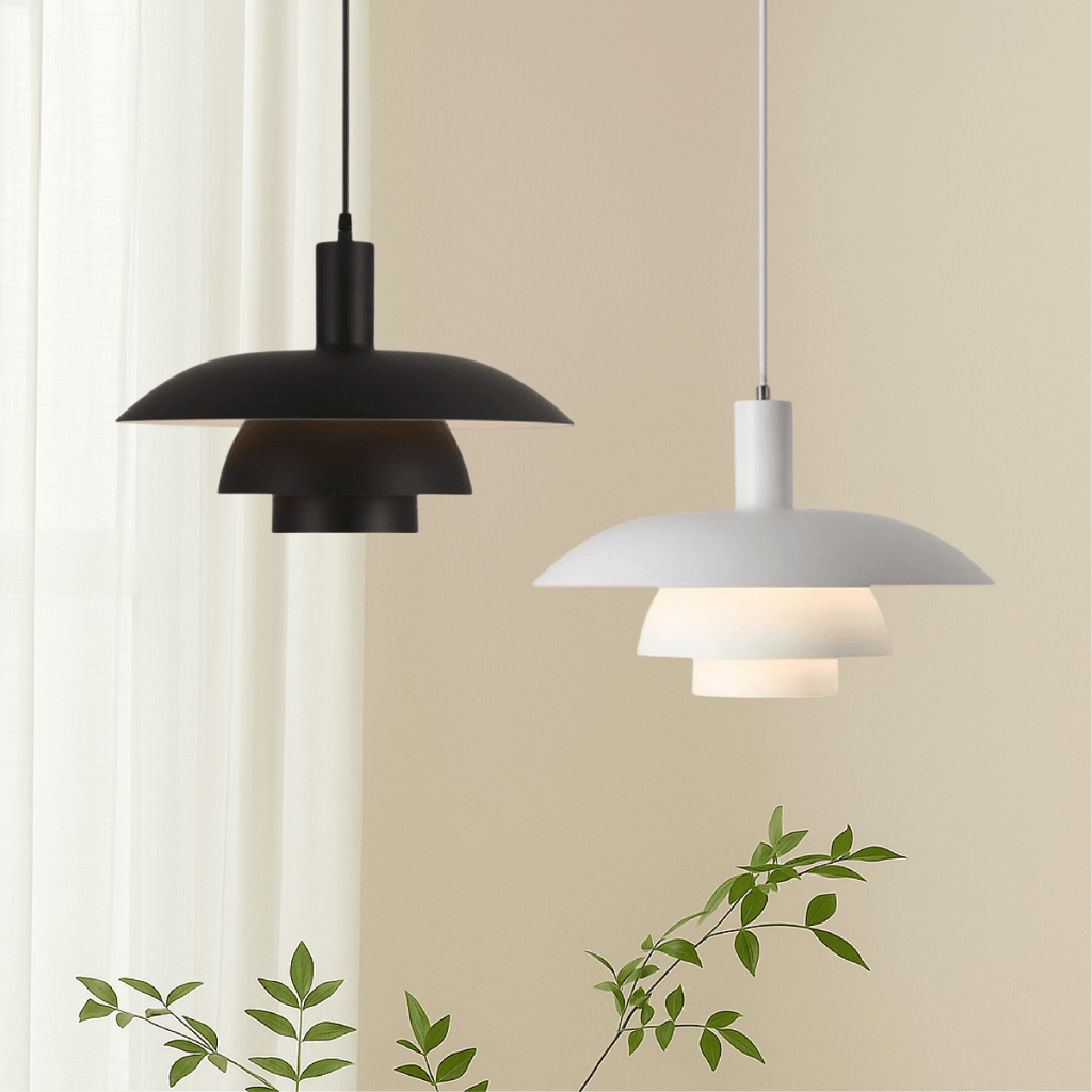 Modern Tiered Metal Shade Pendant Light, 12 Inch Diameter | Temsk