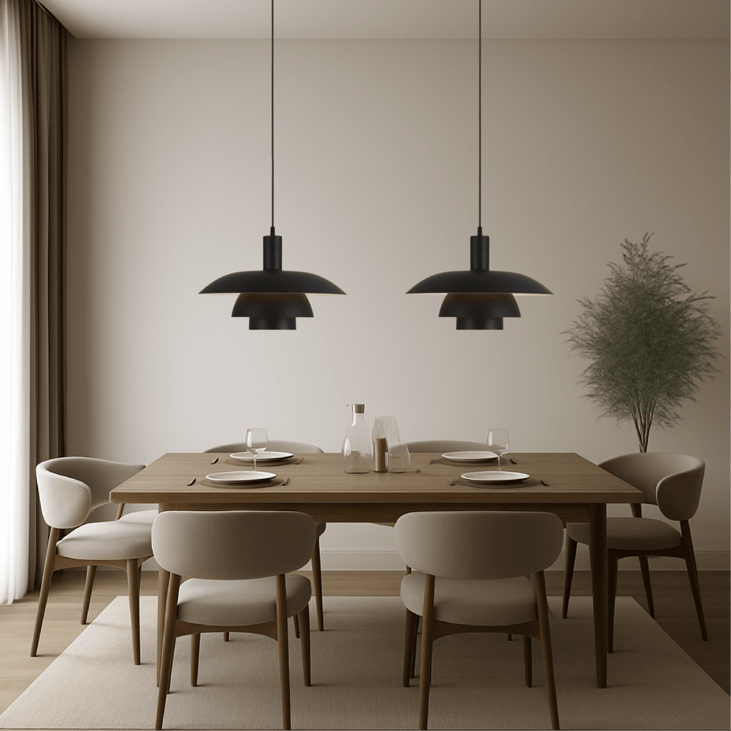 Modern Tiered Metal Shade Pendant Light, 12 Inch Diameter | Temsk