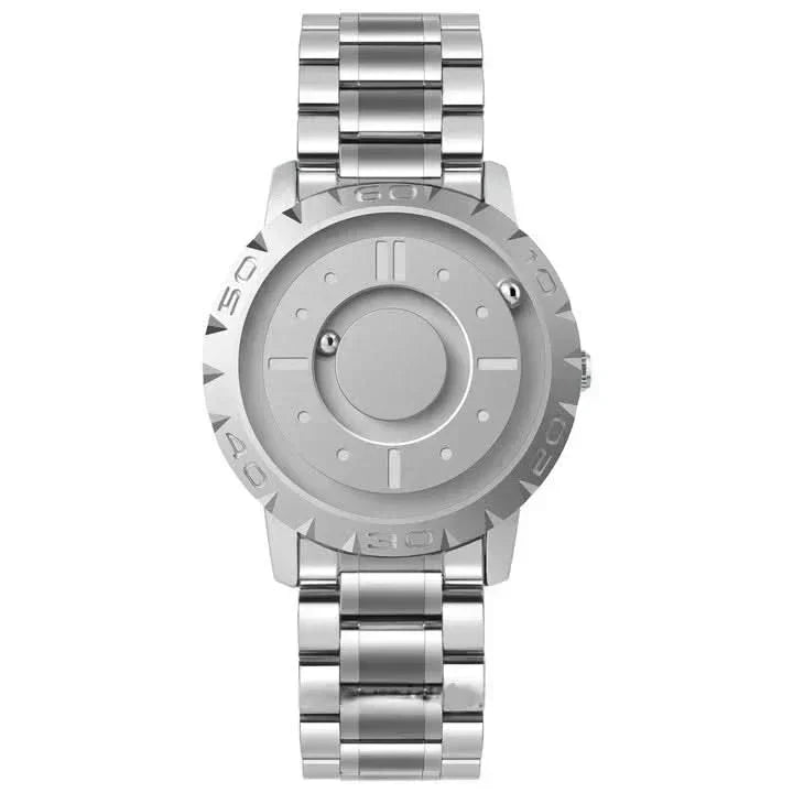 Magnet Ball Timepiece With Stainless Steel Case, Mesh Band, Futuristic Time Display | Temsk