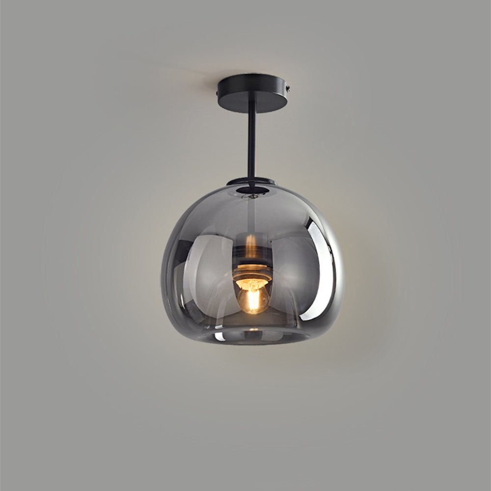 Semi-Flush Mount Ceiling Light Fixture With Tinted Glass Bowl | Temsk