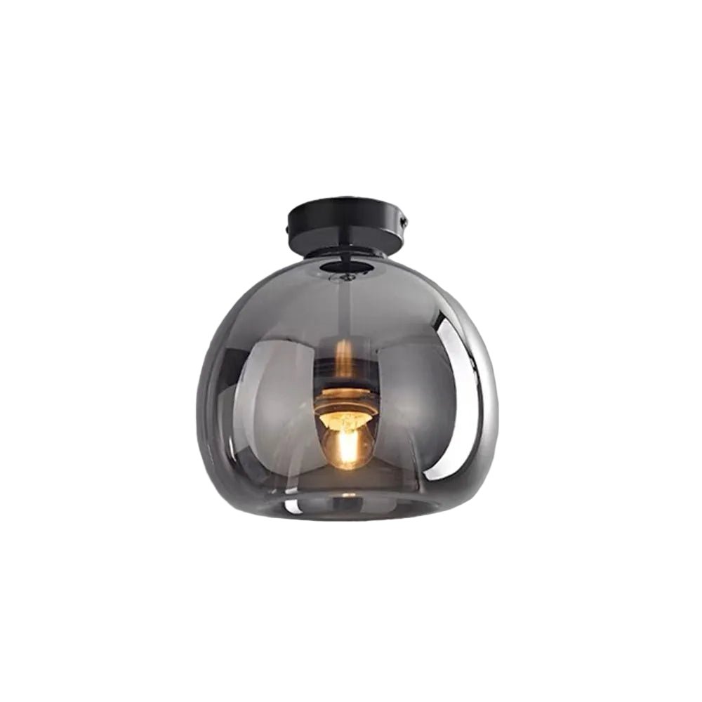 Semi-Flush Mount Ceiling Light Fixture With Tinted Glass Bowl | Temsk