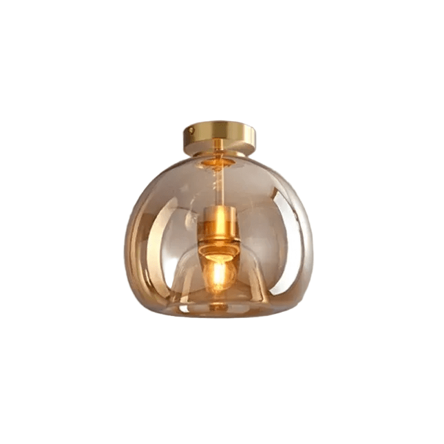 Semi-Flush Mount Ceiling Light Fixture With Tinted Glass Bowl | Temsk