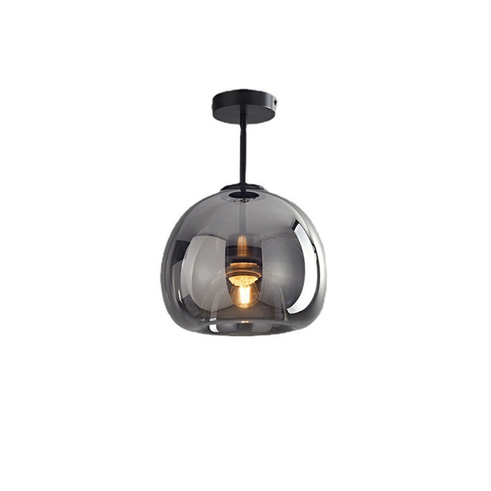 Semi-Flush Mount Ceiling Light Fixture With Tinted Glass Bowl | Temsk