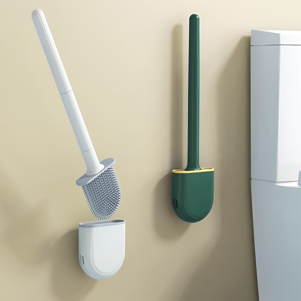 Toilettenbürste mit kompakter Halterung zur Badezimmerreinigung | Temsk