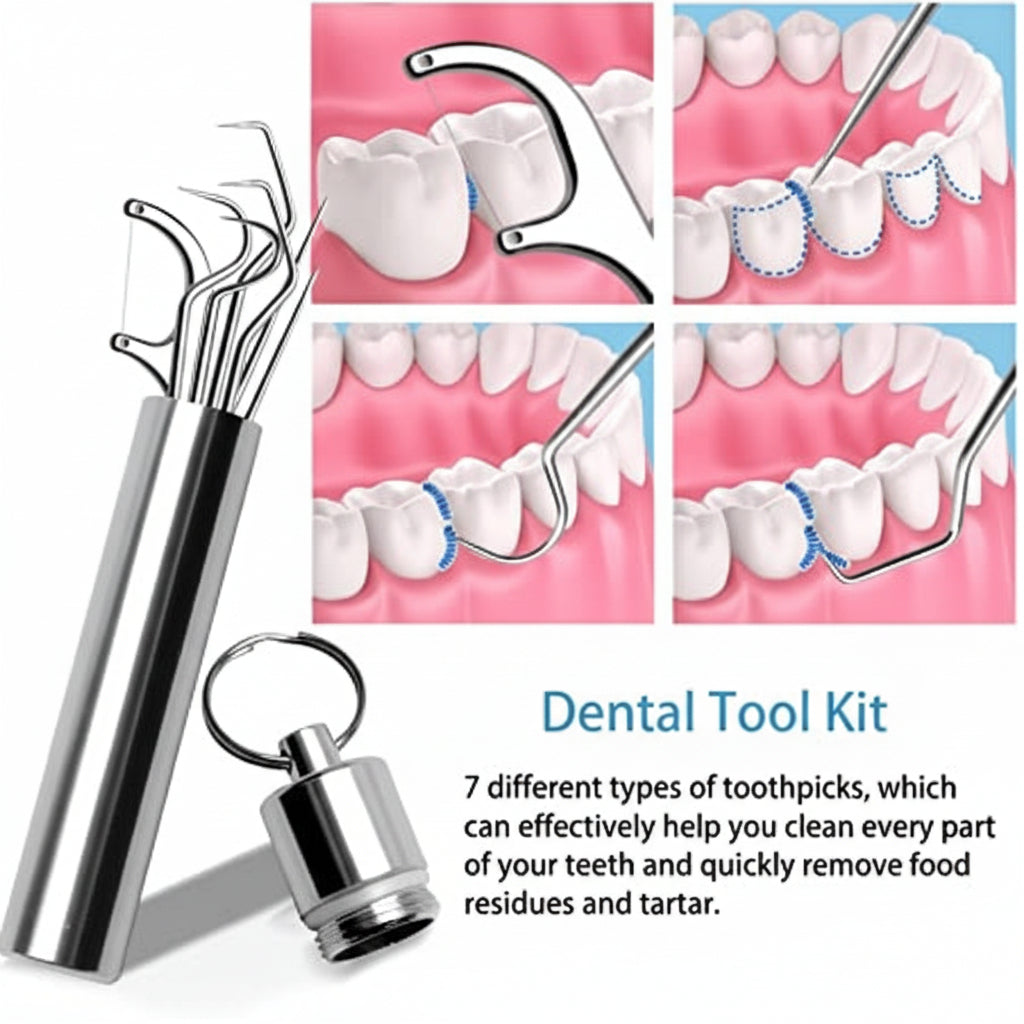 Portable Toothpick Set With Reusable Metal Toothpicks In Travel Case | Temsk
