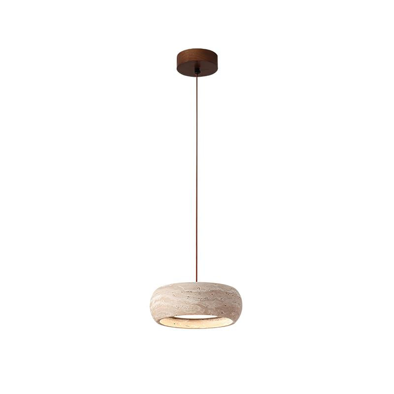 Donut-Shaped Travertine Pendant Light With Integrated LED | Temsk