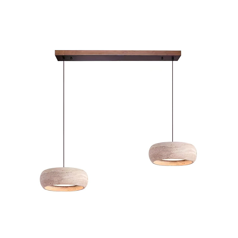 Donut-Shaped Travertine Pendant Light With Integrated LED | Temsk