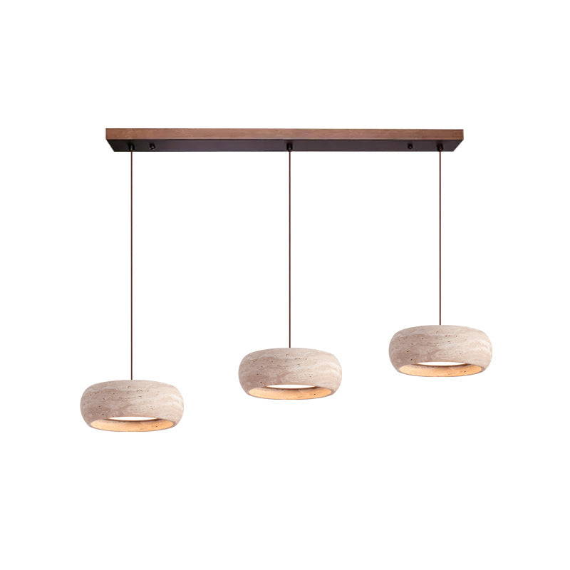 Donut-Shaped Travertine Pendant Light With Integrated LED | Temsk