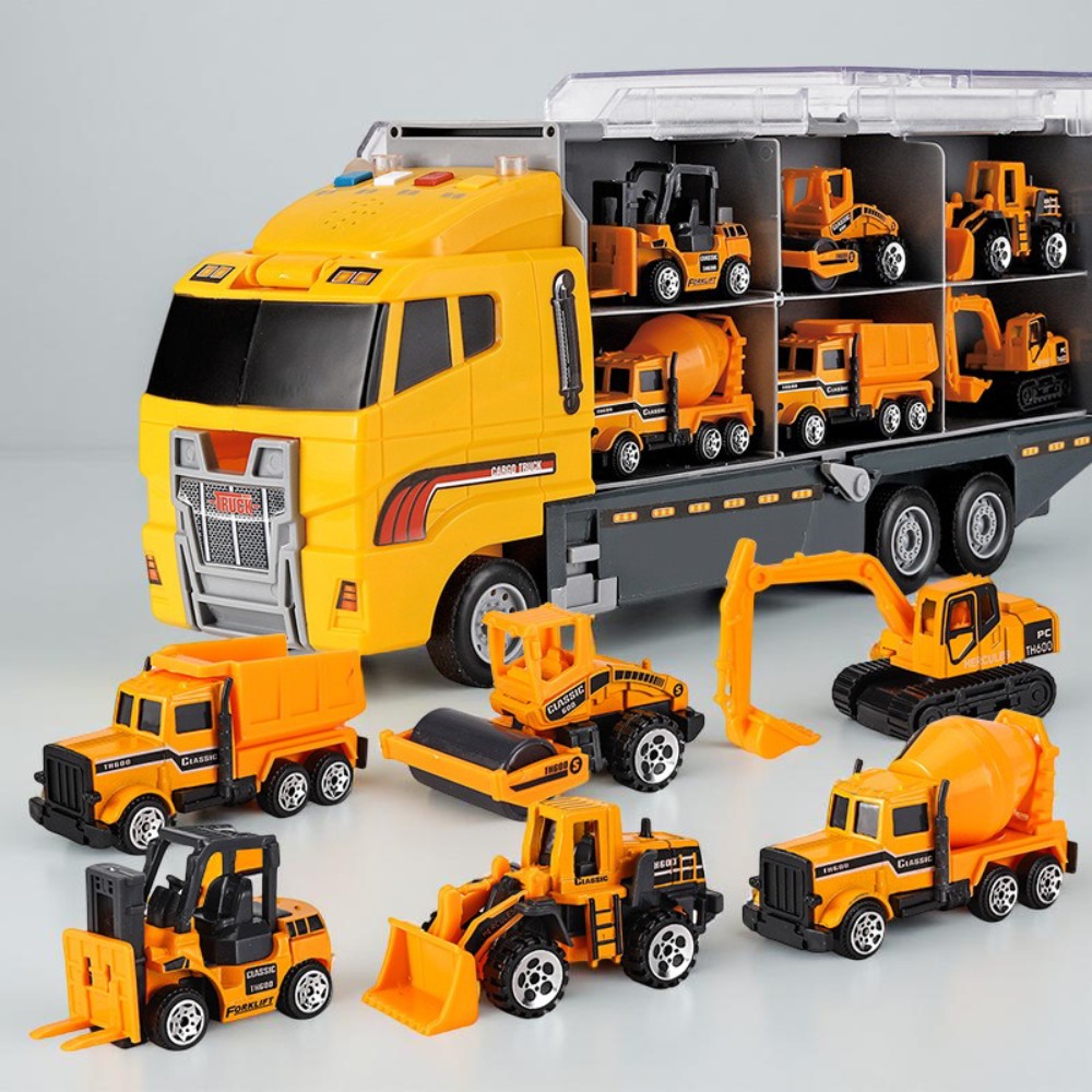Alloy Mini Truck Carrier Set For Construction Play Vehicles Kit | Temsk
