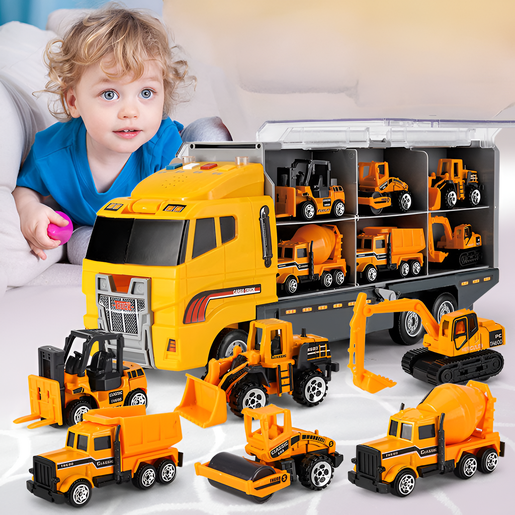Alloy Mini Truck Carrier Set For Construction Play Vehicles Kit | Temsk