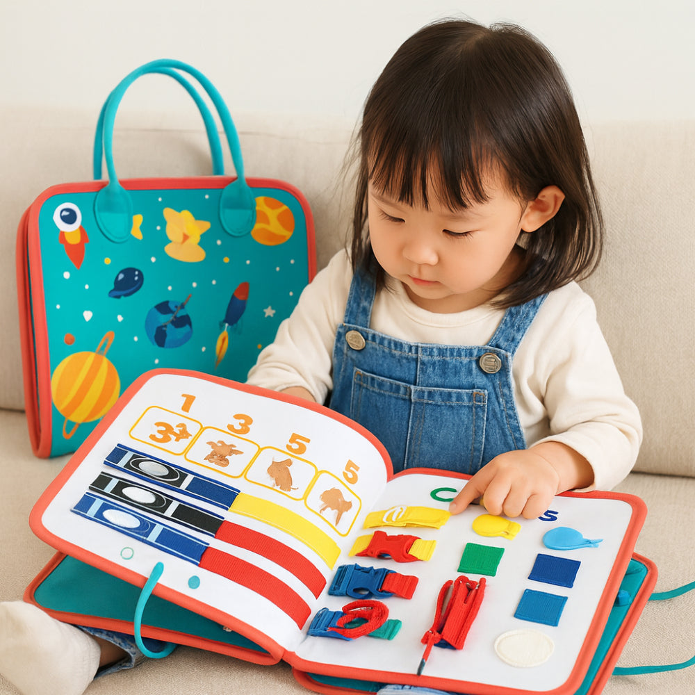 Montessori Sensory Activity Board Travel Case For Toddlers | Temsk