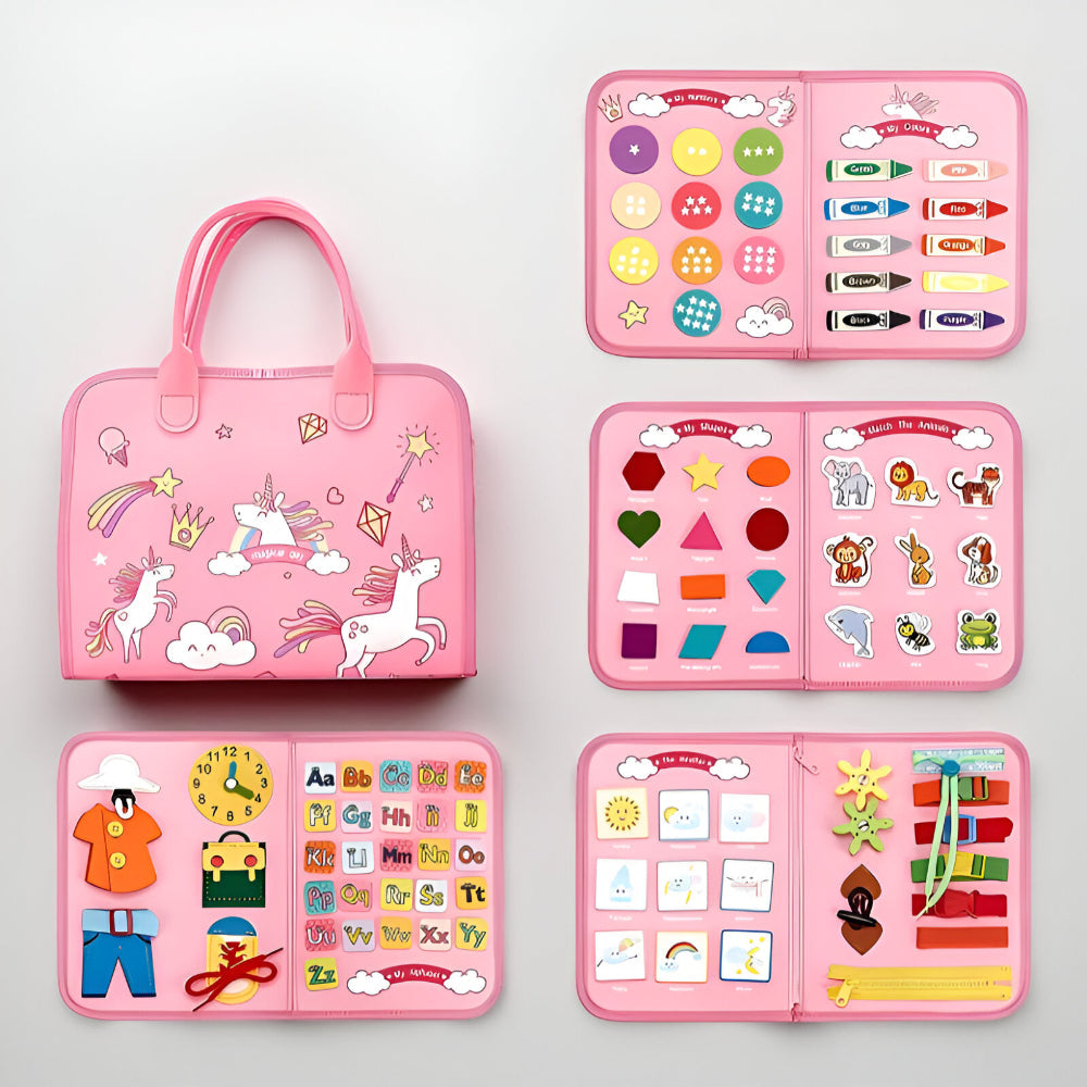 Montessori Sensory Activity Board Travel Case For Toddlers | Temsk