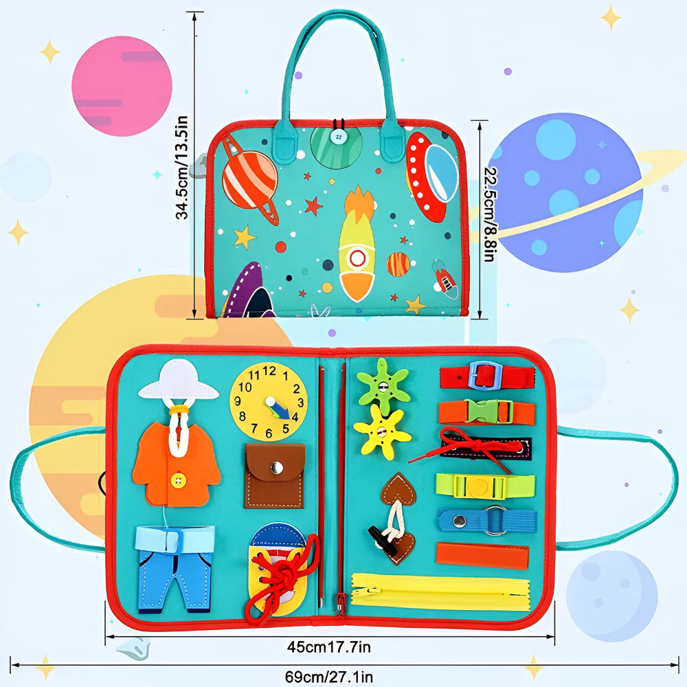 Montessori Sensory Activity Board Travel Case For Toddlers | Temsk