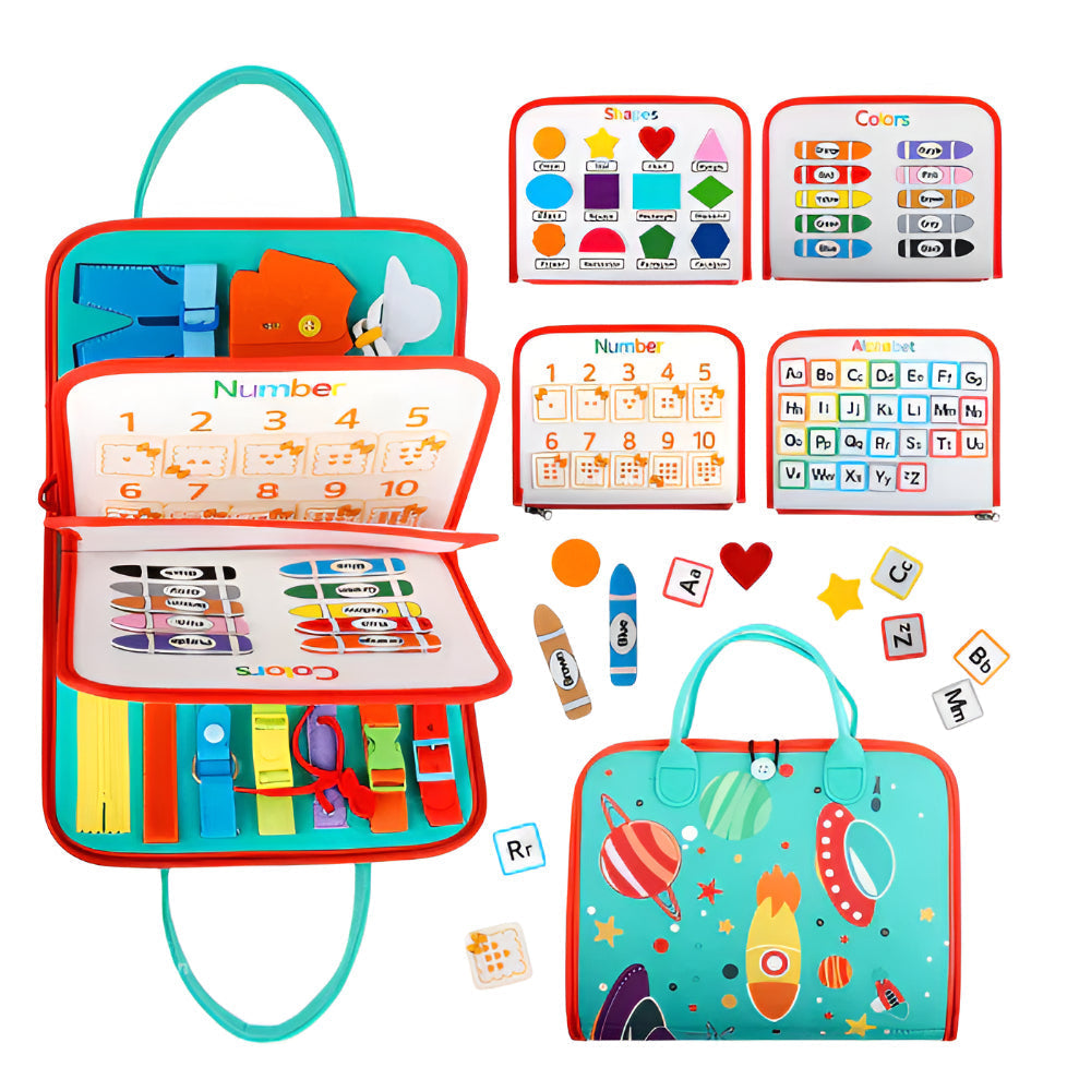 Montessori Sensory Activity Board Travel Case For Toddlers | Temsk