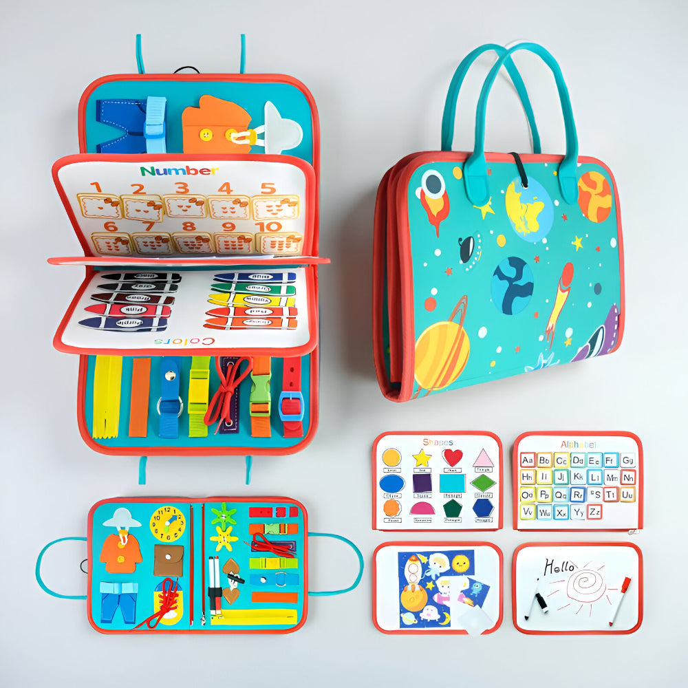 Montessori Sensory Activity Board Travel Case For Toddlers | Temsk