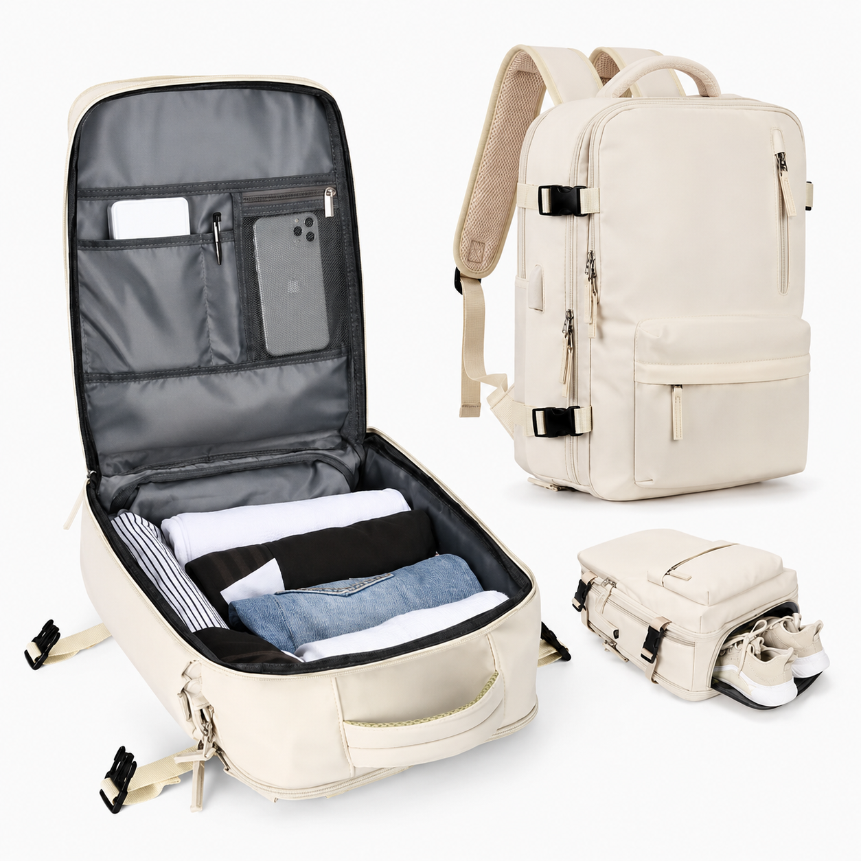 Reiserucksack mit Laptopfach und Schuhfach zum Mitnehmen | Temsk