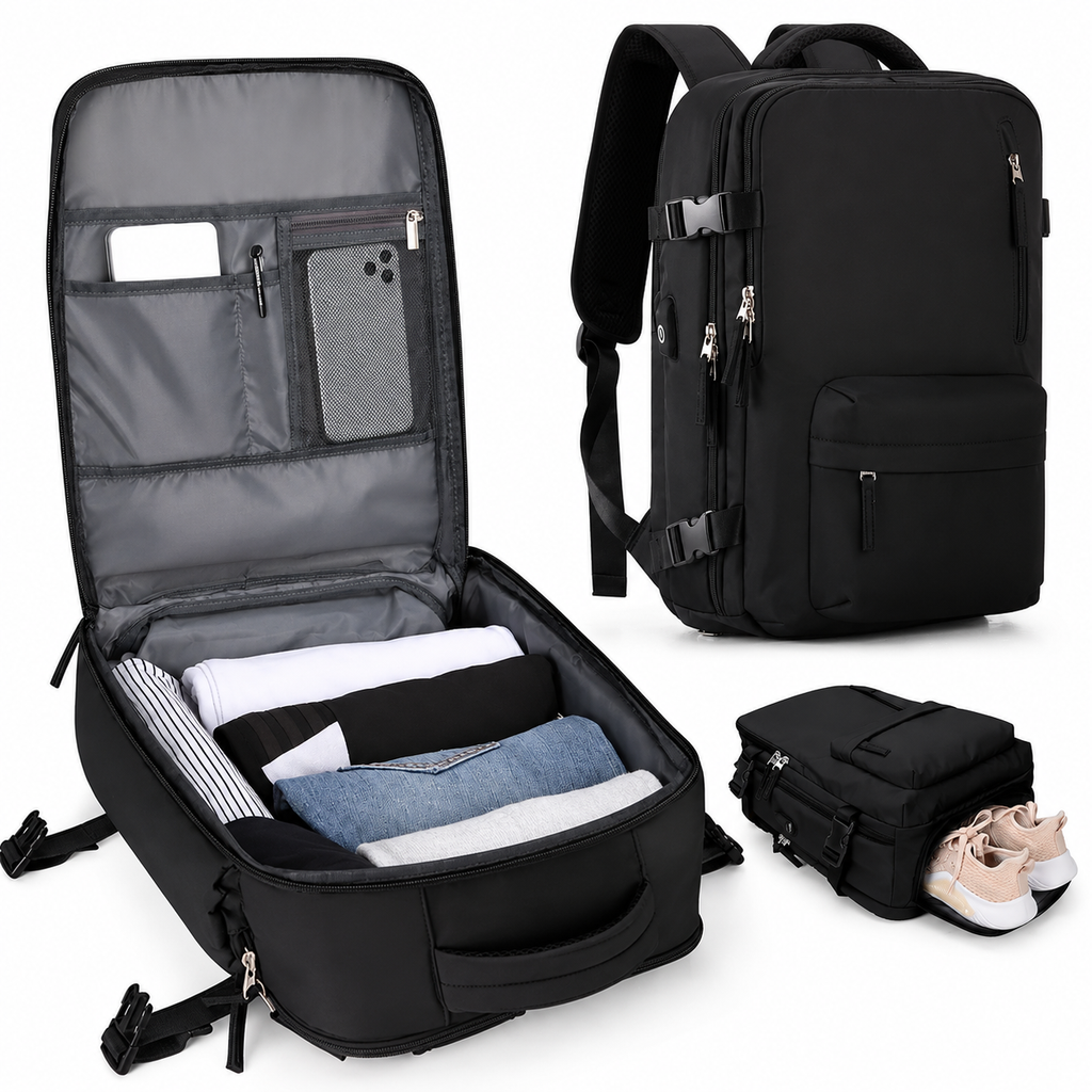 Reiserucksack mit Laptopfach und Schuhfach zum Mitnehmen | Temsk
