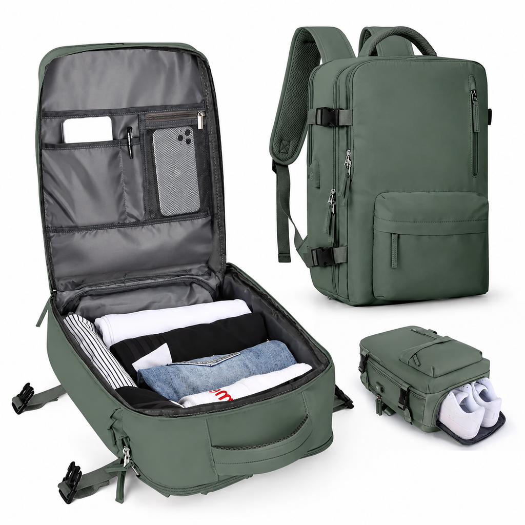 Reiserucksack mit Laptopfach und Schuhfach zum Mitnehmen | Temsk