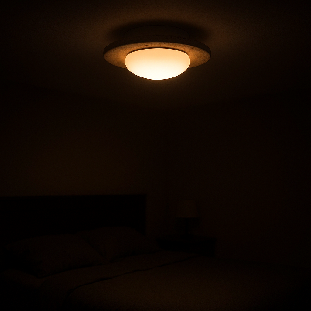 TerraLume Serene Compact Japandi Flush Mount Ceiling Light | Temsk