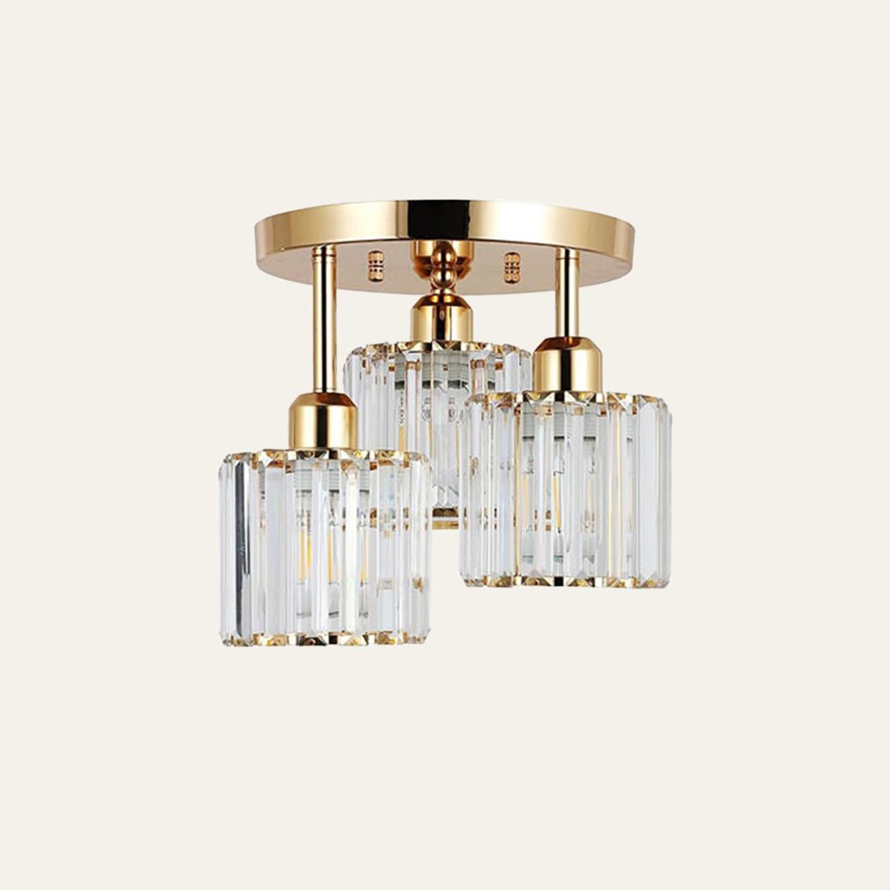 18-Inch Triple-Head Semi-Flush Ceiling Light With Glass Shades | Temsk