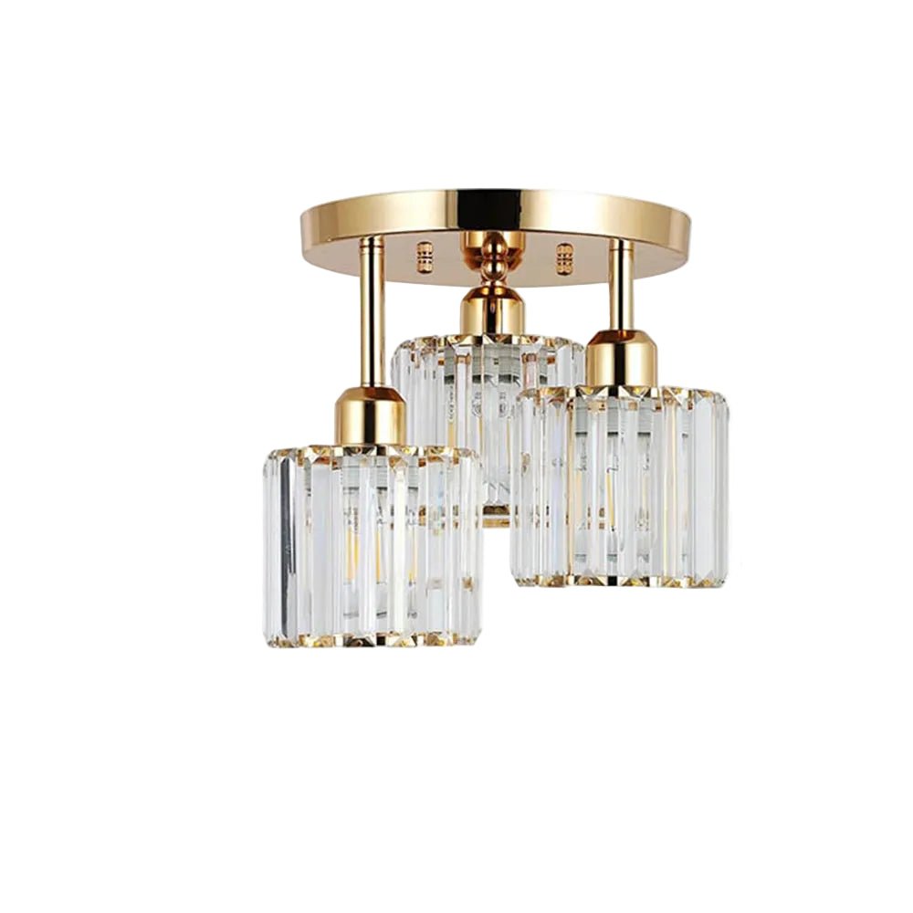 18-Inch Triple-Head Semi-Flush Ceiling Light With Glass Shades | Temsk