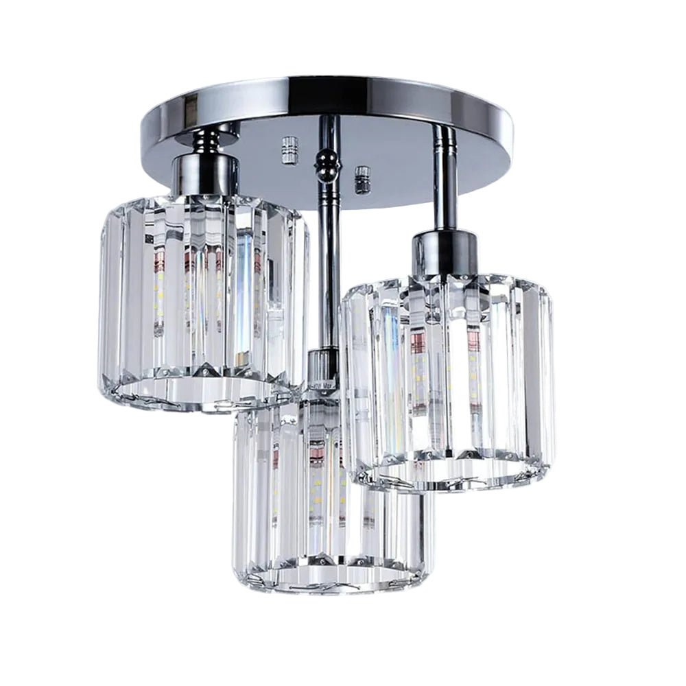 18-Inch Triple-Head Semi-Flush Ceiling Light With Glass Shades | Temsk