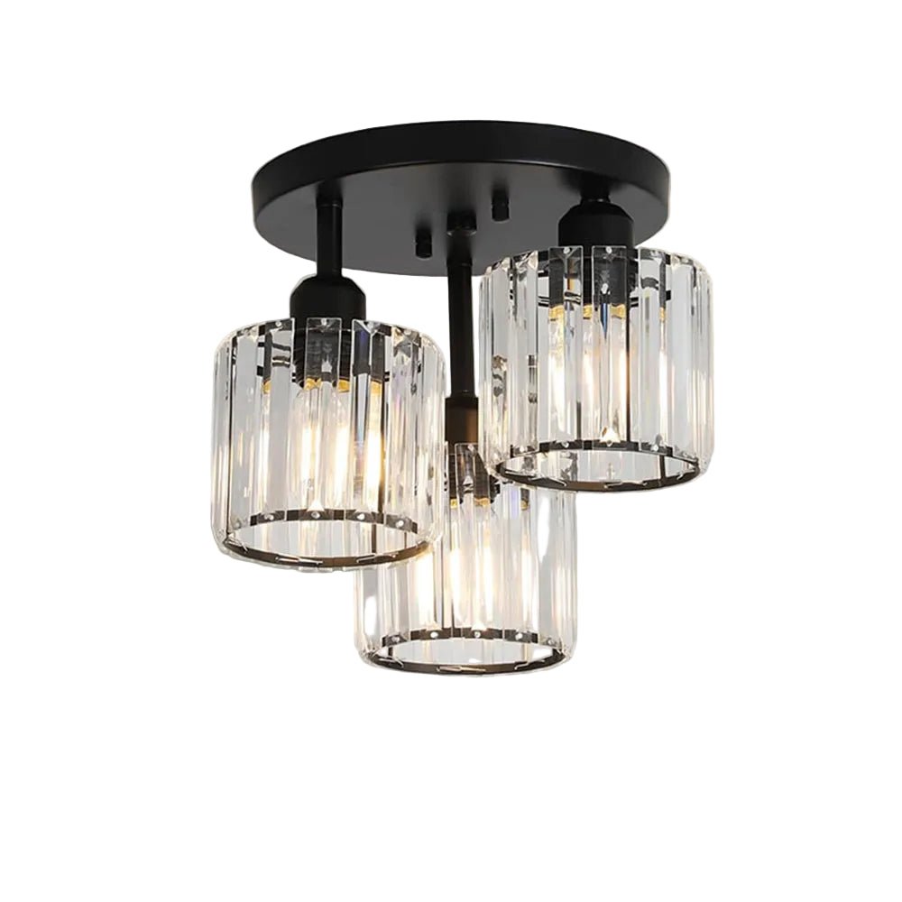 18-Inch Triple-Head Semi-Flush Ceiling Light With Glass Shades | Temsk