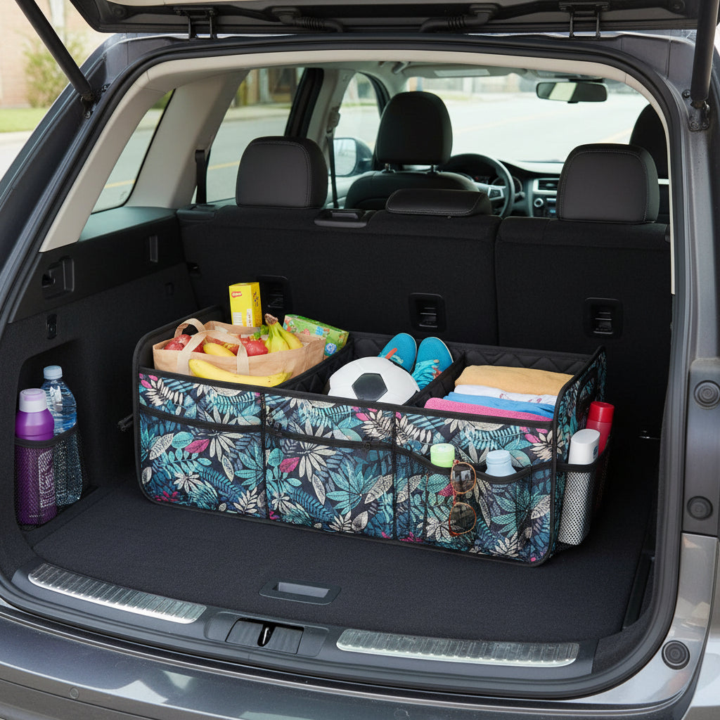 Foldable Car Trunk Storage Organizer With Waterproof Fabric And 50L Capacity | Temsk