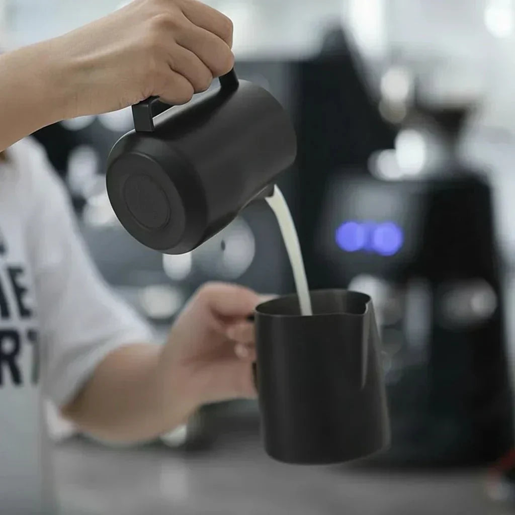 FrothFlow Stainless Steel Milk Jug for Even Milk Foam and Pouring | Temsk