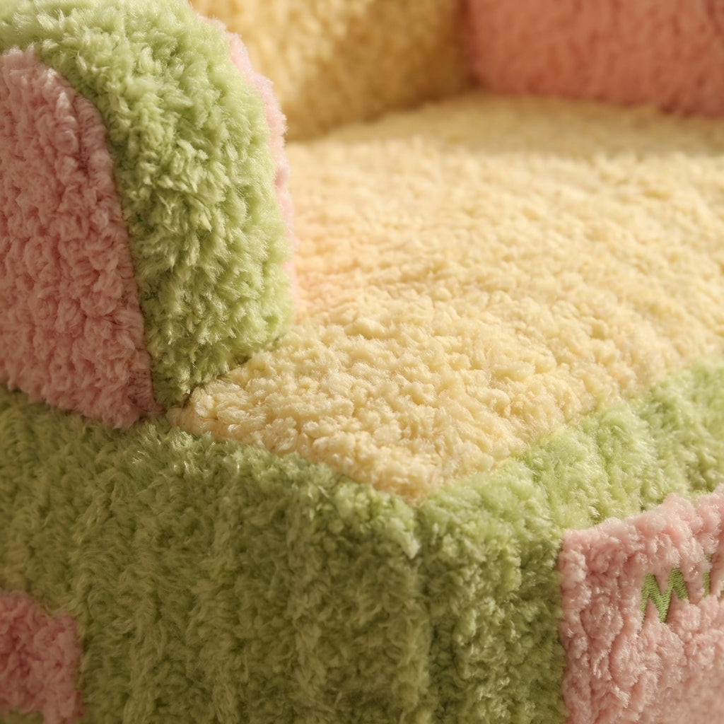 Two-Tone Fabric And Cotton Cat Sofa Bed With Removable Cover 53x45x37cm | Temsk