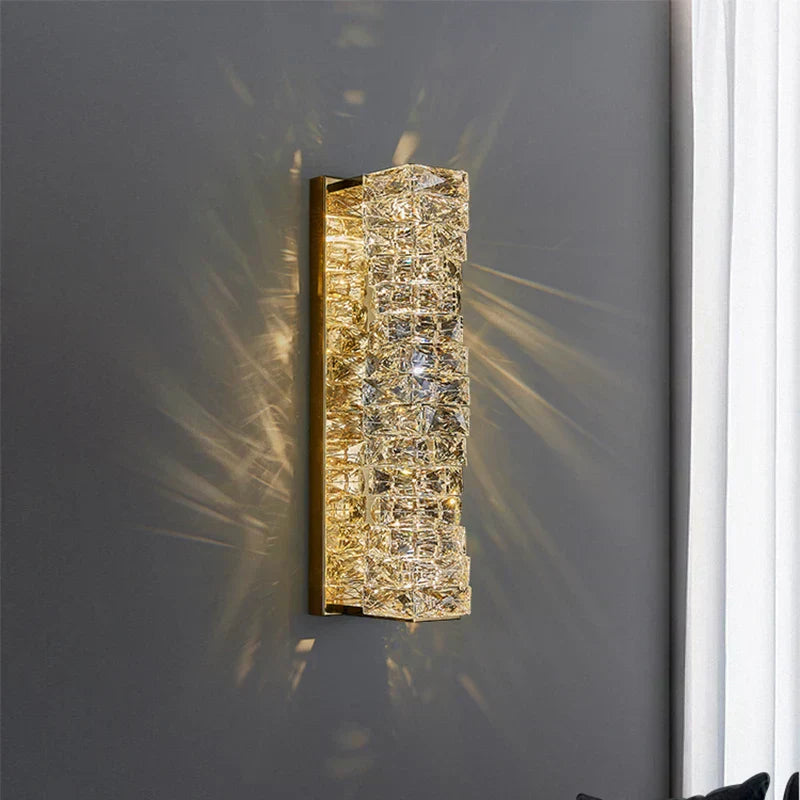 Nova Crystal Accents Wall Lamp In Stainless Steel With Three Color Temperatures | Temsk
