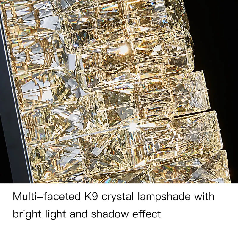 Nova Crystal Accents Wall Lamp In Stainless Steel With Three Color Temperatures | Temsk