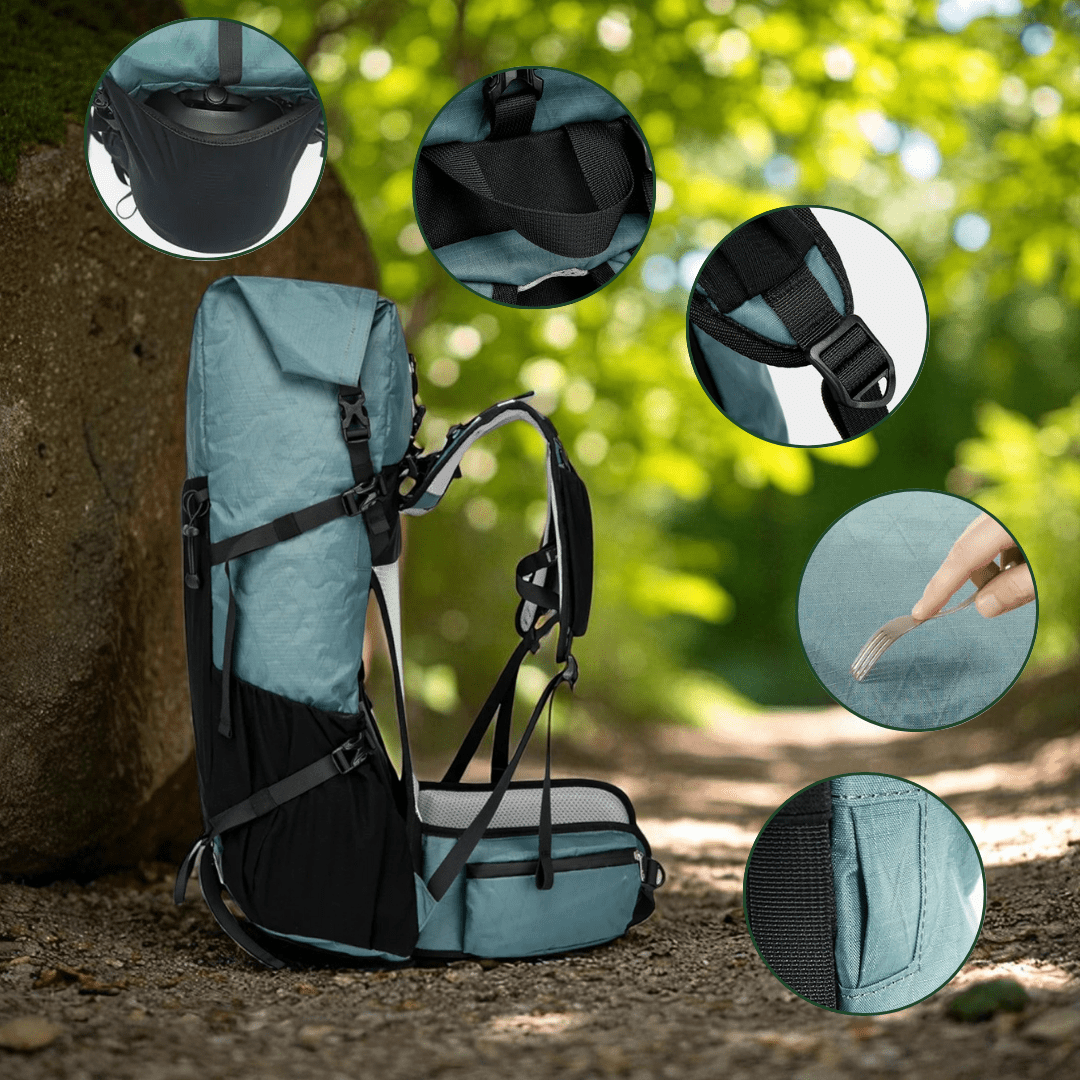 AeroTrail 50L Ultralight Expandable Adventure Backpack With Rolltop | Temsk