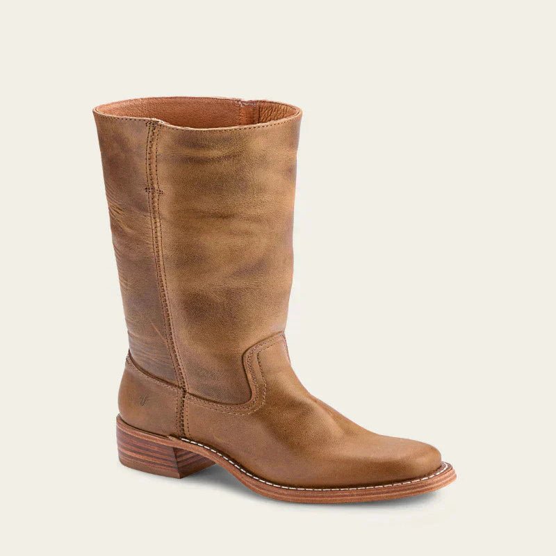 Aurelle Timeless Women's Leather Boots With Block Heel And Classic Design | Temsk