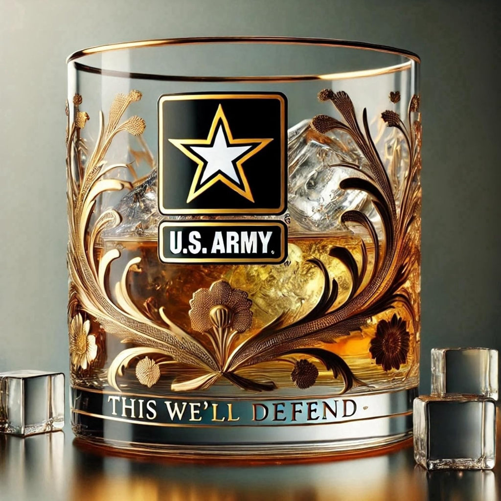 Memorial Whiskey Glass With Engraved Veteran Tribute | Temsk
